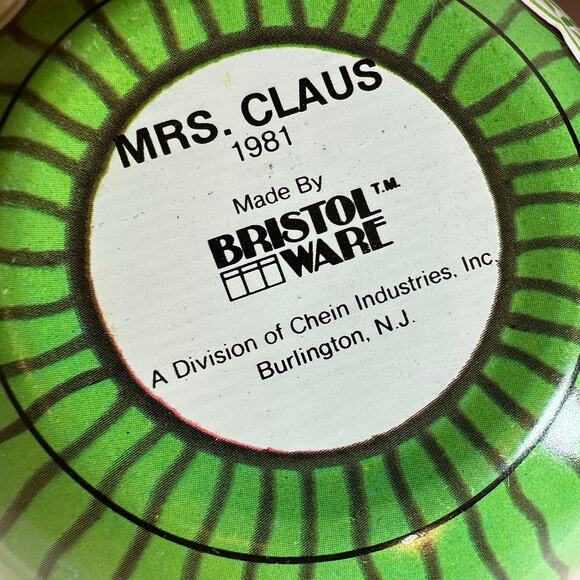 Set of 2 Vintage Mrs & Santa Claus Britol Ware Roly Poly Tobacco Tins Christmas - Picture 10 of 10